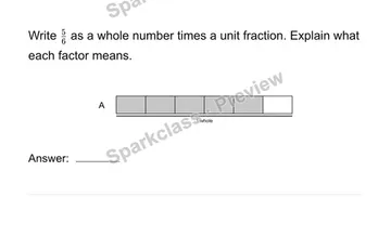 Express a fraction as unit-fraction multiples — Grade 4 problem preview