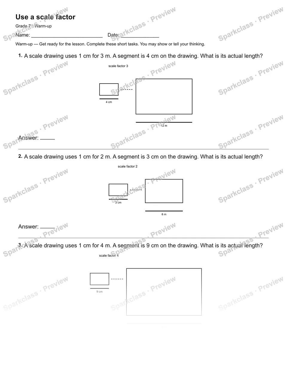Use a scale factor — Warm-up — page 1