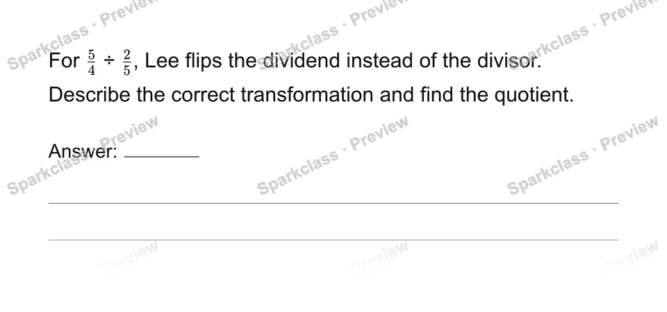 Compute and explain fraction division — page 1