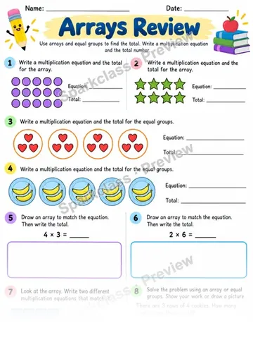 2.OA.C.4 · Array Review — Grade 2 worksheet preview