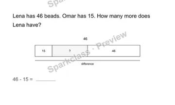 Compare two amounts — Grade 2 problem preview