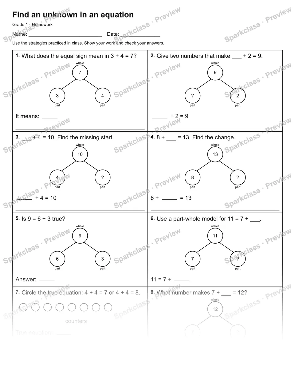 Find an unknown in an equation — Homework — page 1