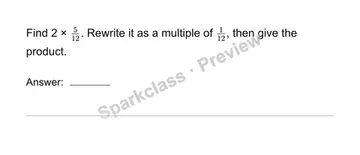 Multiply a fraction by a whole number — Grade 4 problem preview
