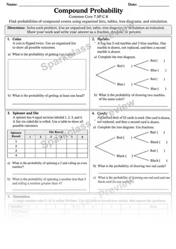 7.SP.C.8 · Compound Probability — Grade 7 worksheet preview