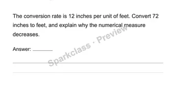 Convert measurement units with ratios — Grade 6 problem preview
