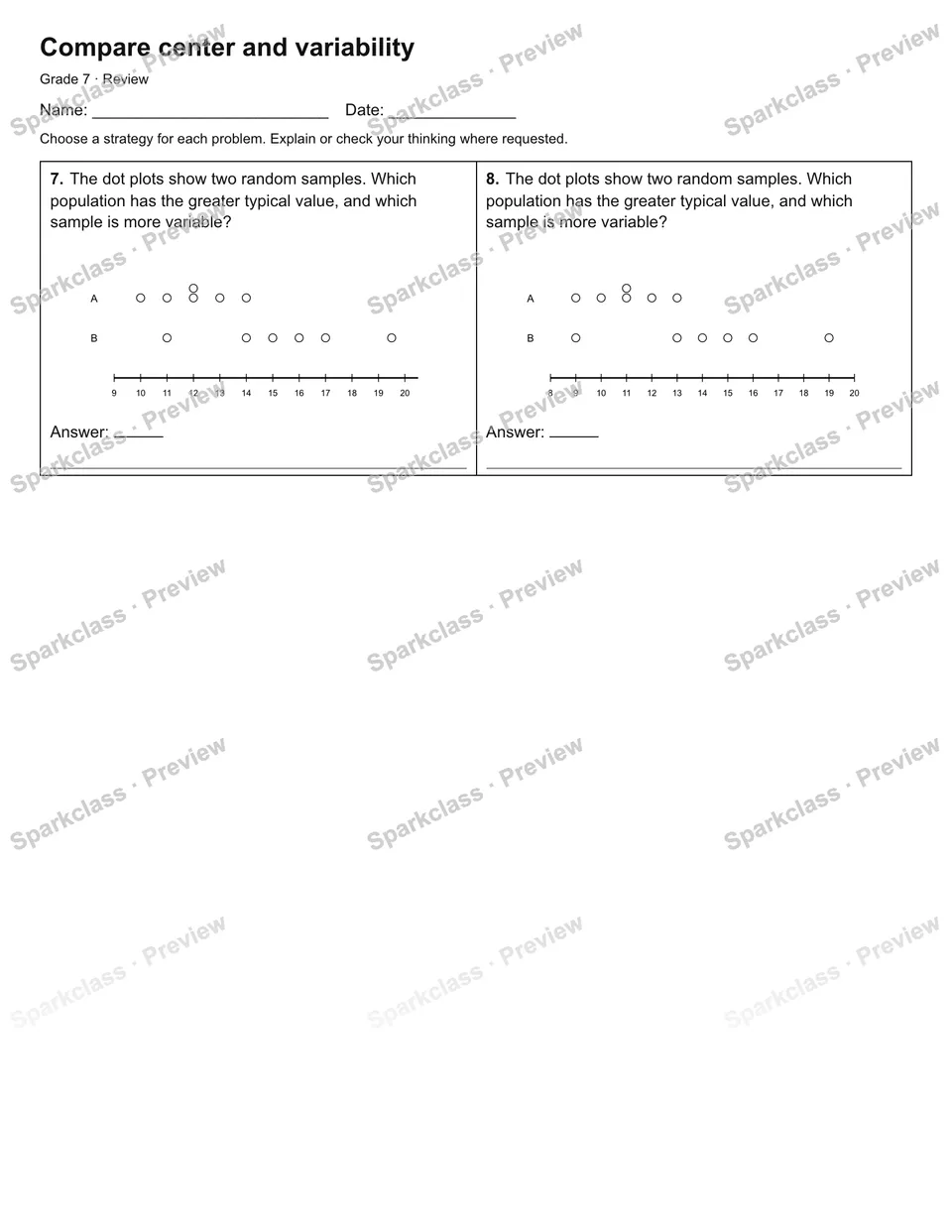 Compare center and variability — Review — page 2