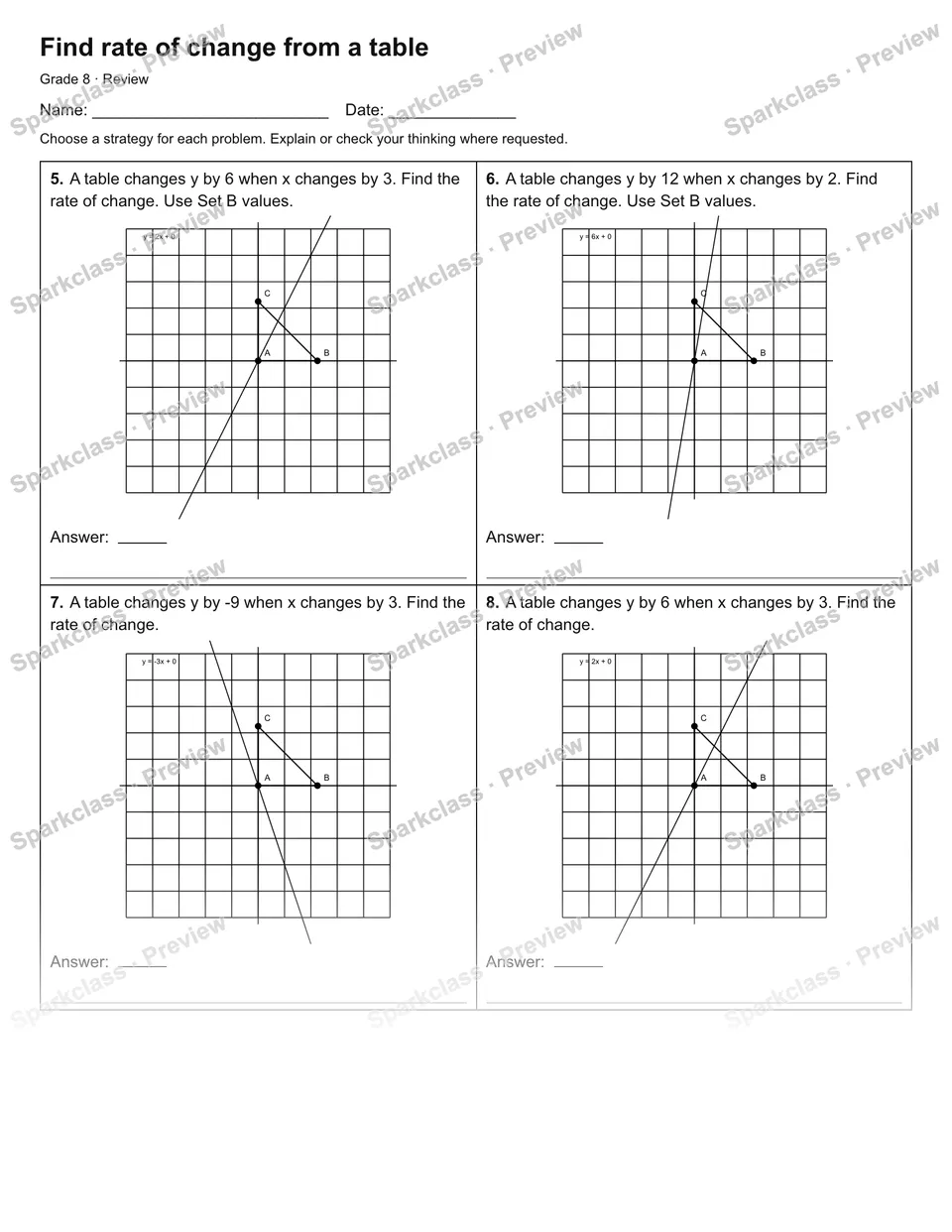 Find rate of change from a table — Review — page 2