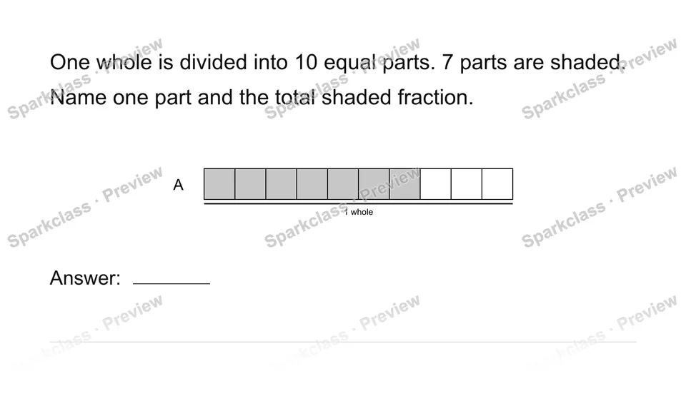 Connect unit fractions to a whole — page 1