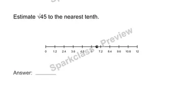 Estimate a real-number expression — Grade 8 problem preview