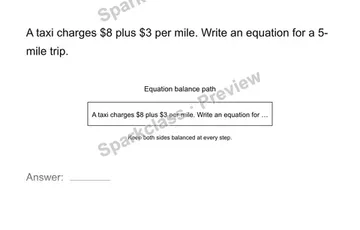 Model a verbal situation — Grade 8 problem preview