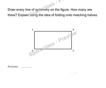 Identify and draw symmetry lines — Grade 4 problem preview