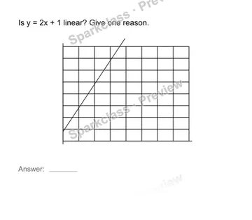 Recognize a linear function — Grade 8 problem preview