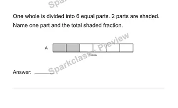 Connect unit fractions to a whole — Grade 4 problem preview