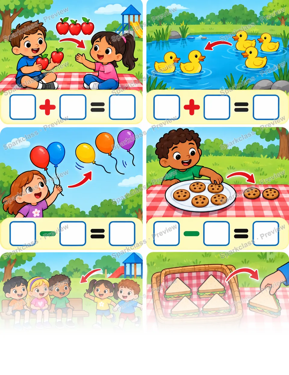 Addition and Subtraction · Picture Stories — page 1