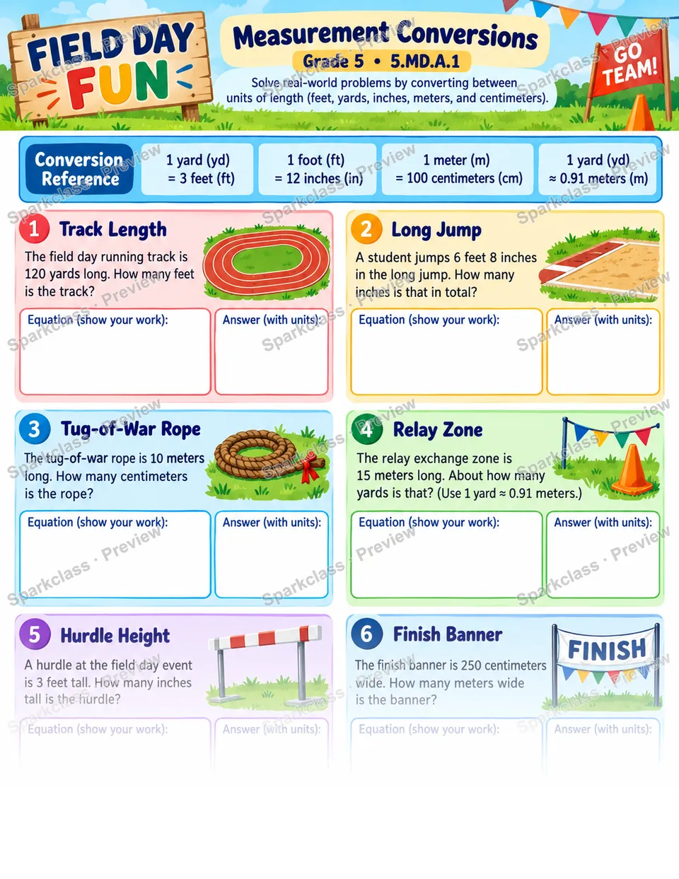 Measurement Conversion · Field Day — page 1