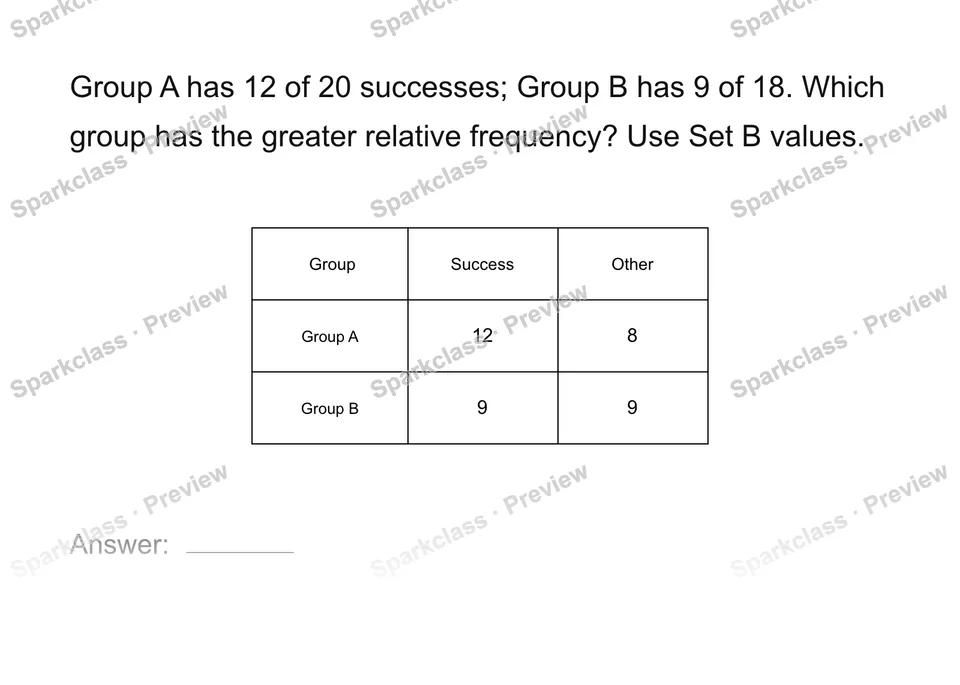 Compare relative frequencies — page 1