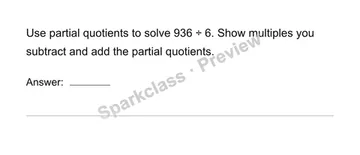 Use partial quotients — Grade 4 problem preview