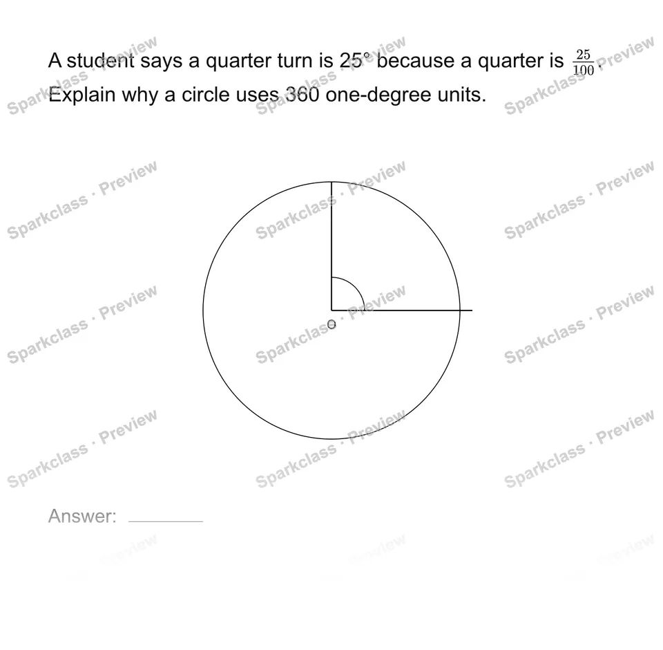 Connect angle measures to a circle — page 1