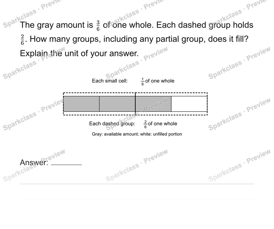 Interpret fractional groups and remainders — page 1