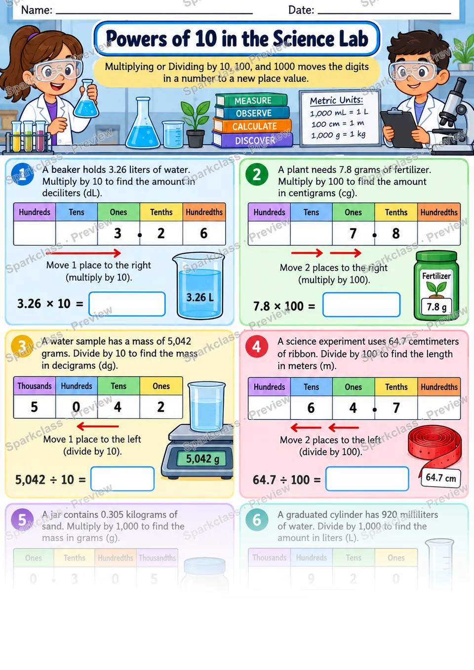 Powers of 10 and Place Value — page 1