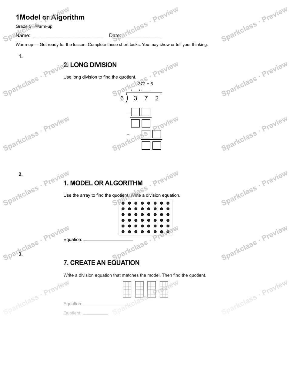 1Model or Algorithm — Warm-up — page 2