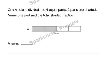 Connect unit fractions to a whole — Grade 4 problem preview
