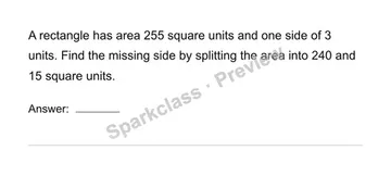Connect division to area — Grade 4 problem preview