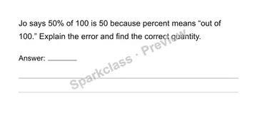Percent as a rate per hundred — Grade 6 problem preview