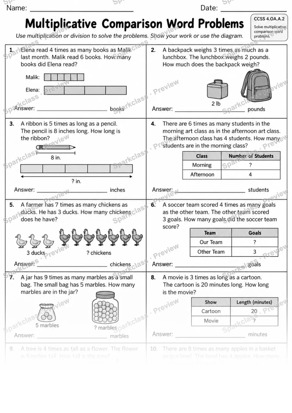4.OA.A.2 · 2 Multiplicative Comparison Variant 01 — page 1