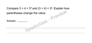 Use conventional order of operations — Grade 6 problem preview