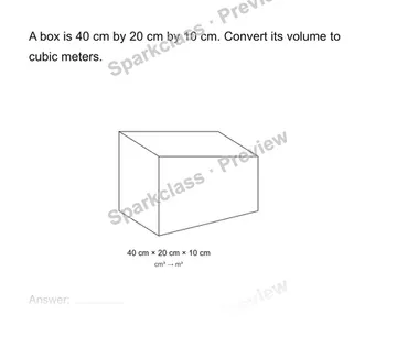 Convert units in a composite volume — Grade 8 problem preview