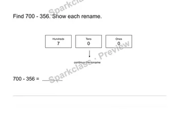 Practice a zero-crossing subtraction — Grade 2 problem preview