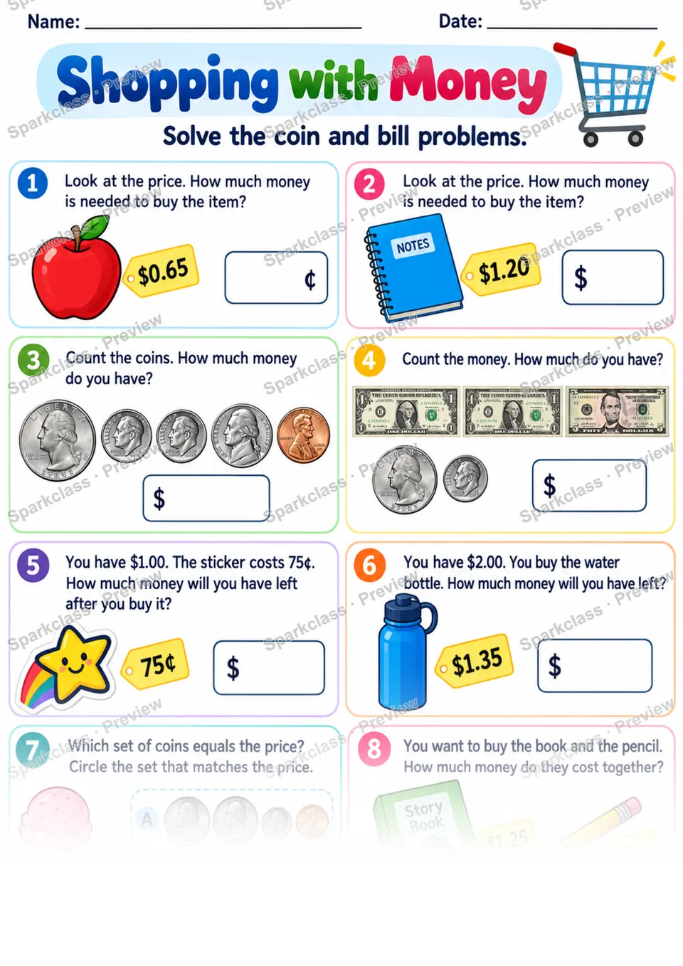 2.MD.C.8 · Money Review — page 1