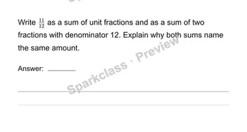 Decompose a fraction in two ways — Grade 4 problem preview