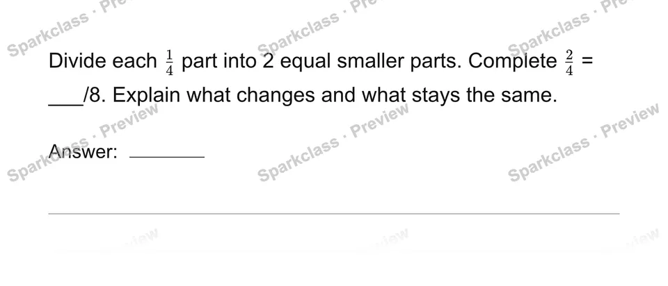 Explain equivalent fractions with models — page 1