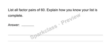 Find all factor pairs — Grade 4 problem preview