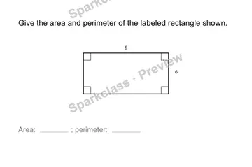 Compare area and perimeter — Grade 3 problem preview