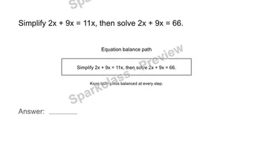 Combine like terms — Grade 8 problem preview