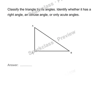 Classify triangles by angles — Grade 4 problem preview