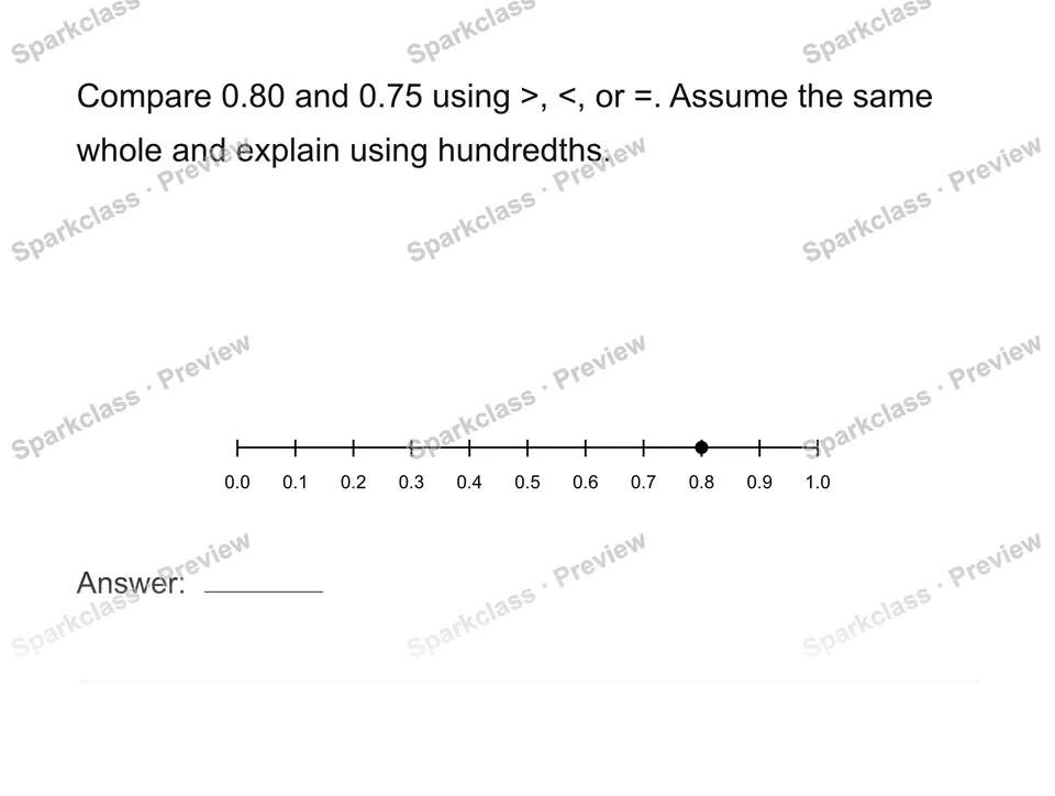 Compare decimals to hundredths — page 1