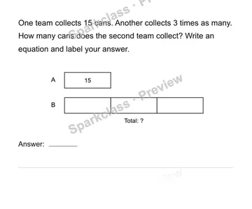Use a comparison bar — Grade 4 problem preview