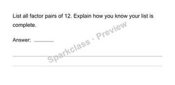 Find all factor pairs — Grade 4 problem preview