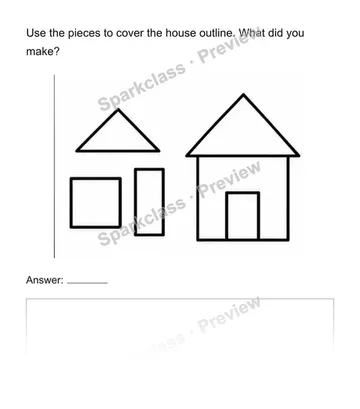 Compose larger shapes from smaller shapes — Kindergarten problem preview