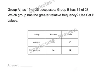 Compare relative frequencies — Grade 8 problem preview