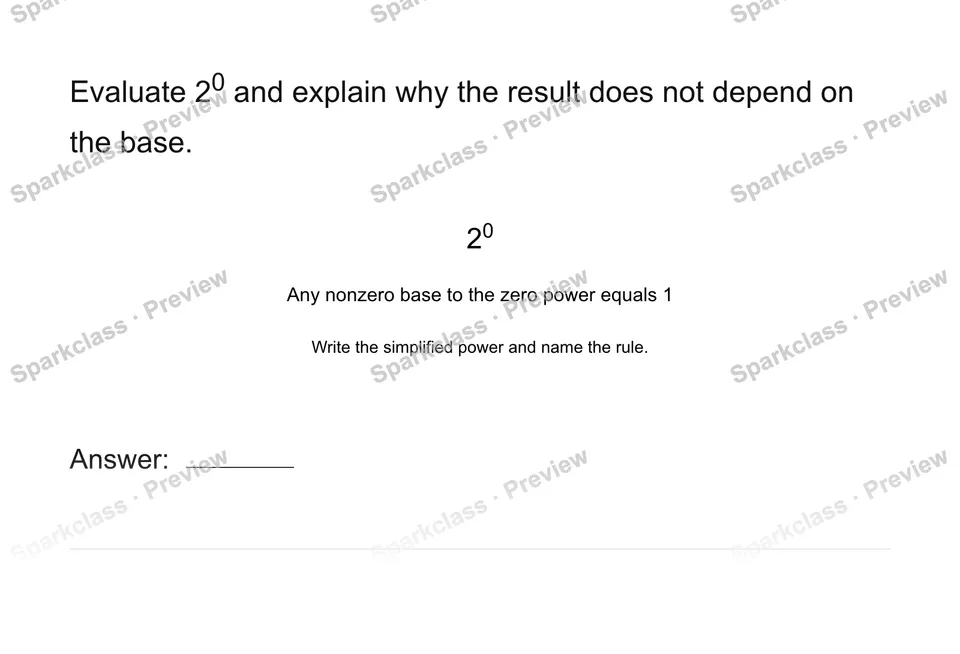 Interpret zero and negative exponents — page 1
