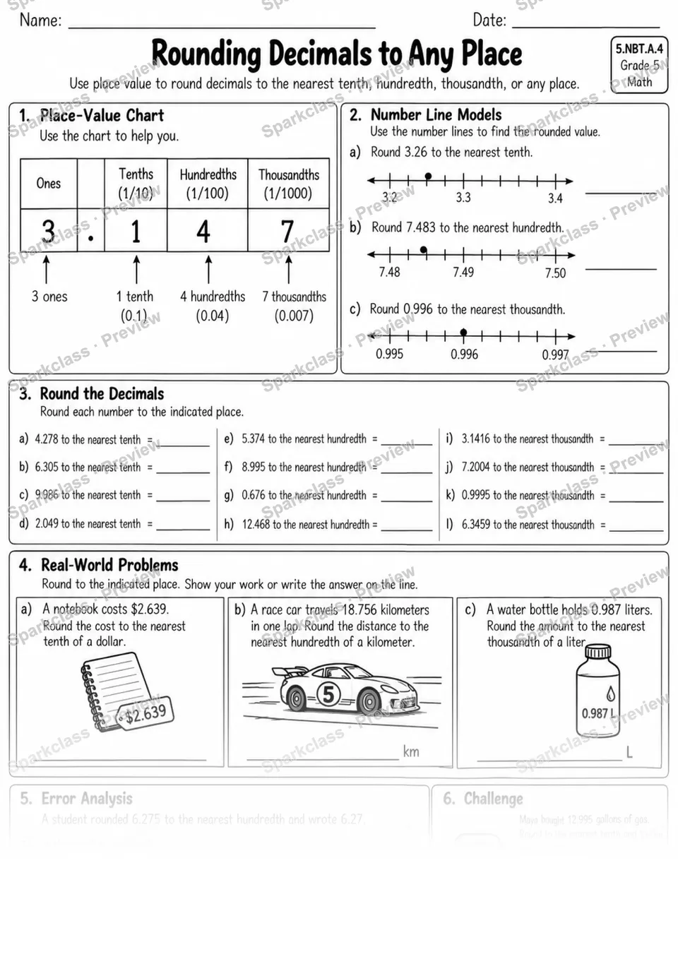 4 Round Decimals — page 1