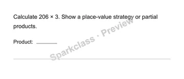 Area and partial products — Grade 4 problem preview