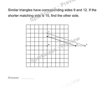 Find a missing side in similar figures — Grade 8 problem preview