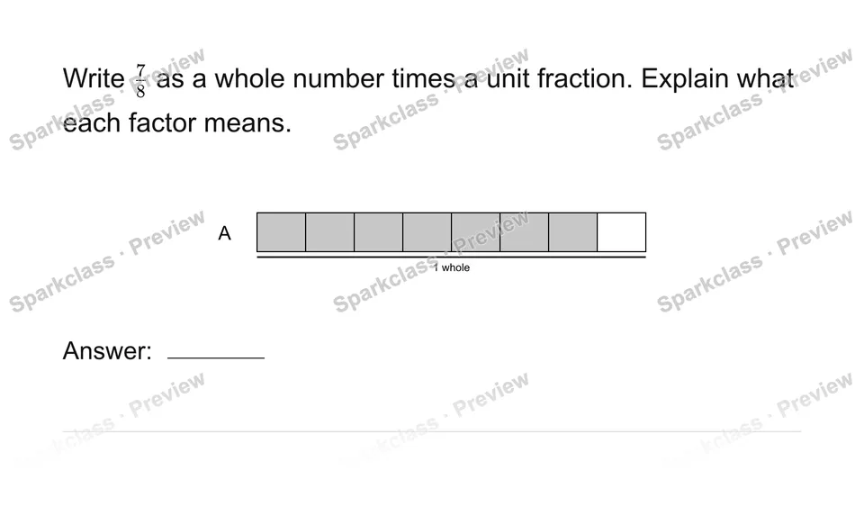 Express a fraction as unit-fraction multiples — page 1
