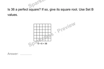 Identify perfect squares — Grade 8 problem preview